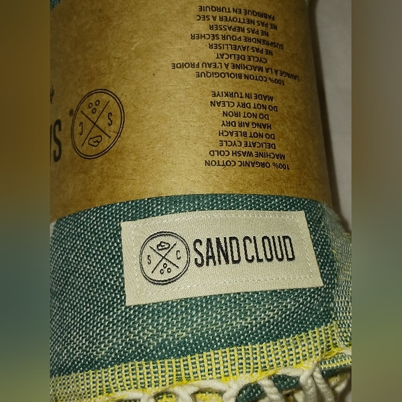 Organic Cotton Sand Cloud Beach Towel Thin Lightweight Plumeria - Picture 5 of 8